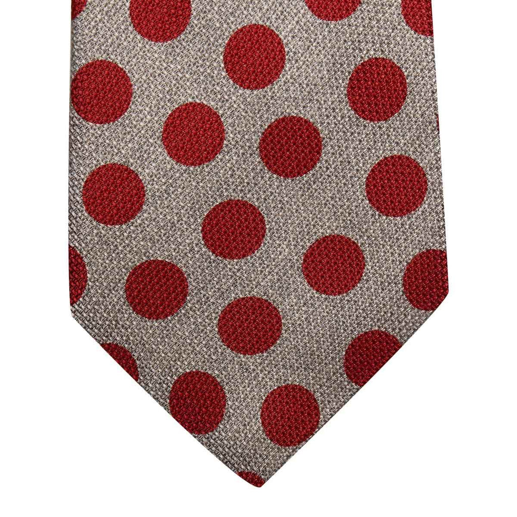 Kiton KITON Gray Red Silk Tie Gray/Red 001