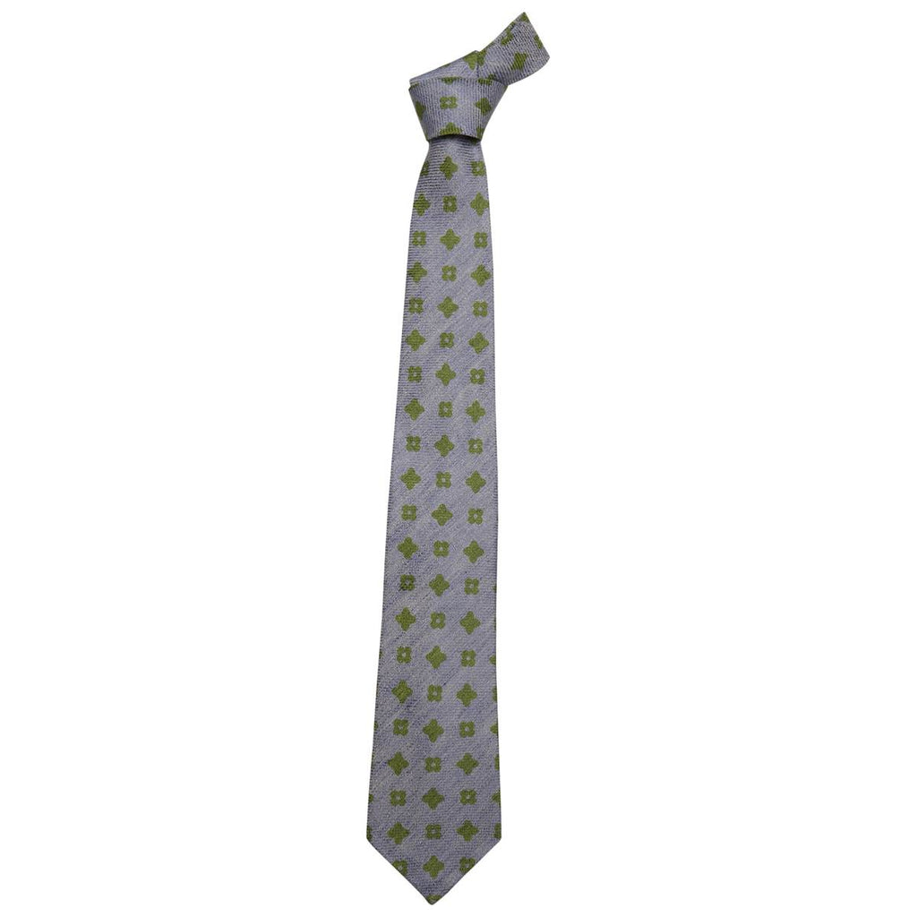 Kiton KITON Light Blue Green Linen Silk  Tie Light Blue/Green 000