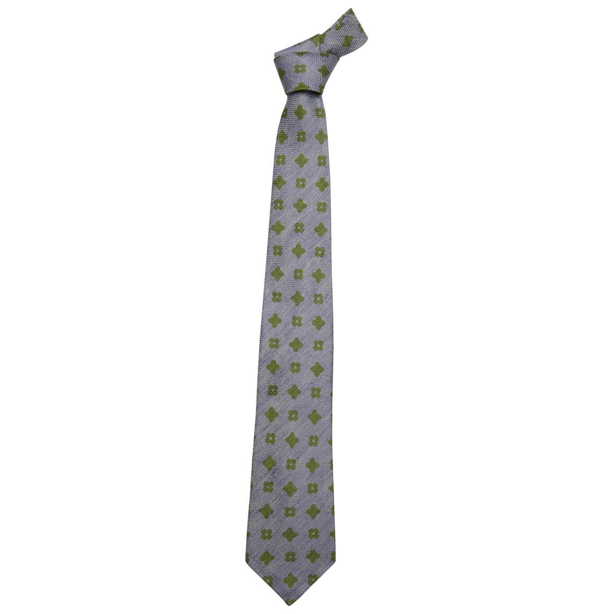 Kiton KITON Light Blue Green Linen Silk  Tie Light Blue/Green 000