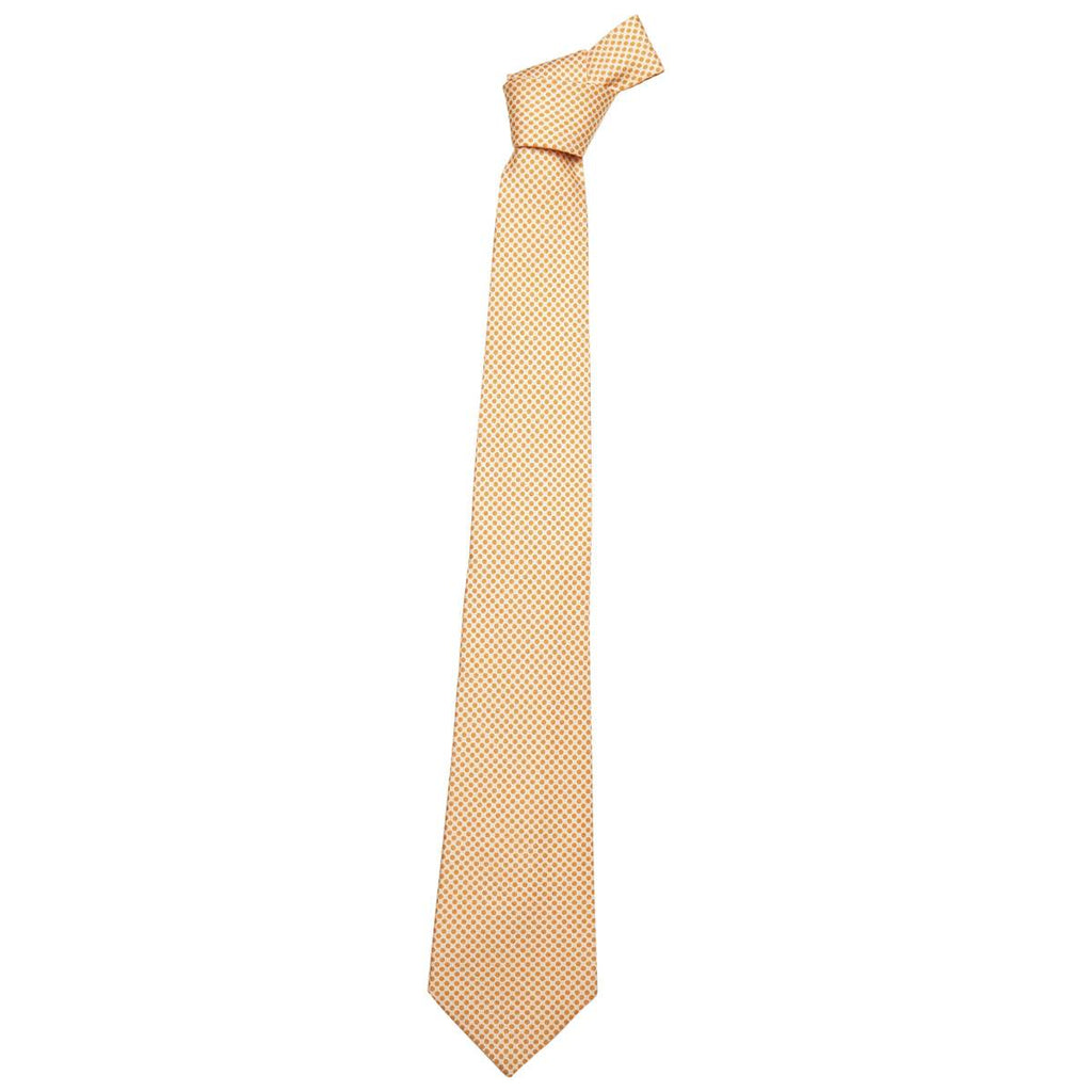 KITON Orange White Silk Tie