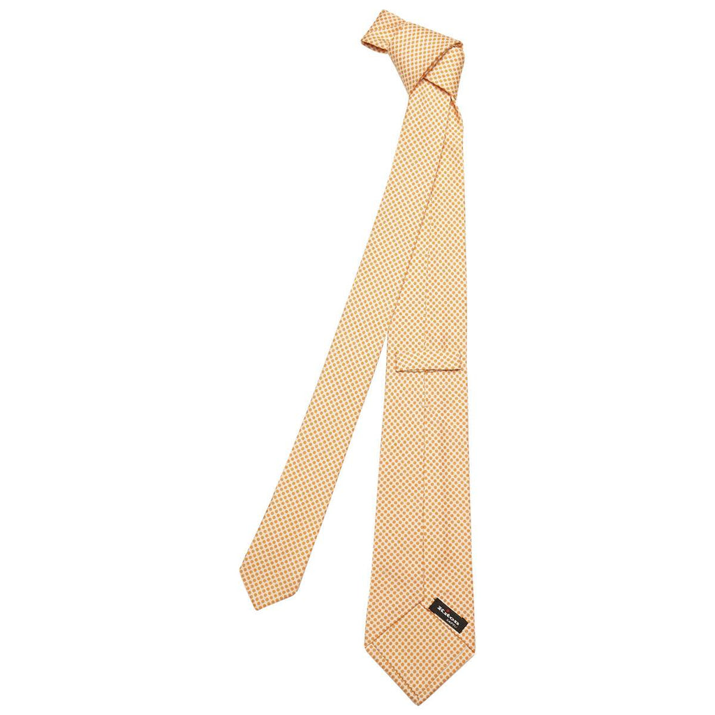 KITON Orange White Silk Tie