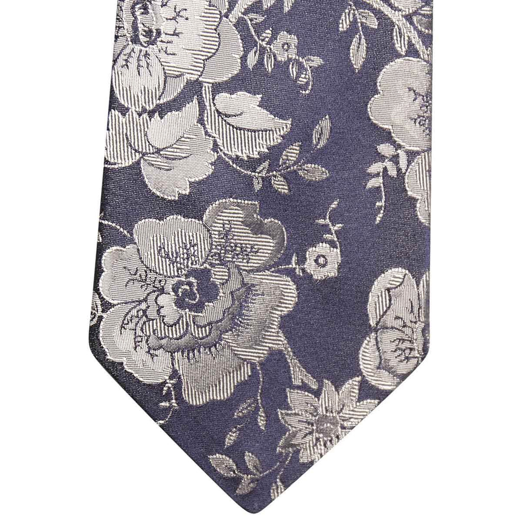 Kiton KITON Blue Silver Silk Tie Blue/Silver 001
