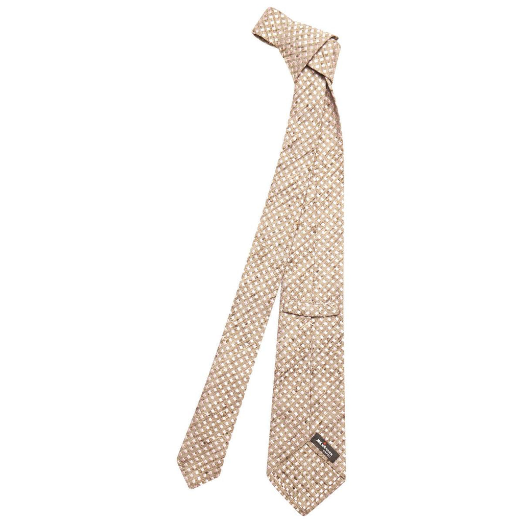 KITON Brown Pink Silk Tie