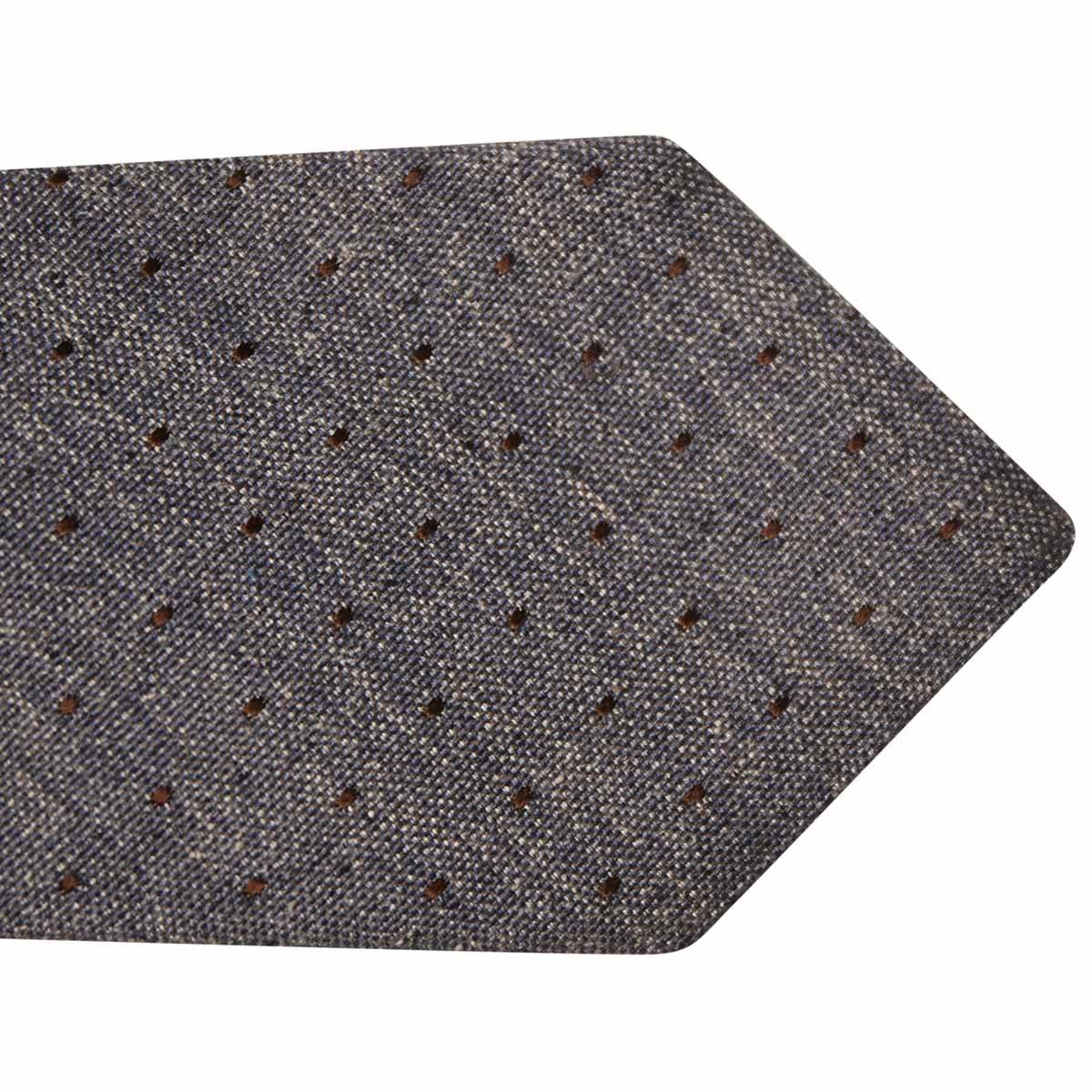 Kiton KITON Blue Brown Silk Wool Tie Blue/Brown 001