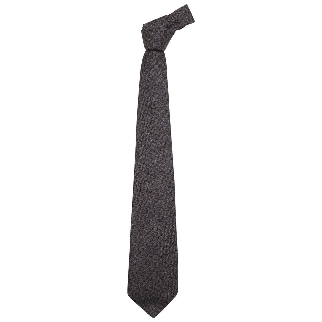 Kiton KITON Blue Black Wool Silk Tie Blue/Black 000