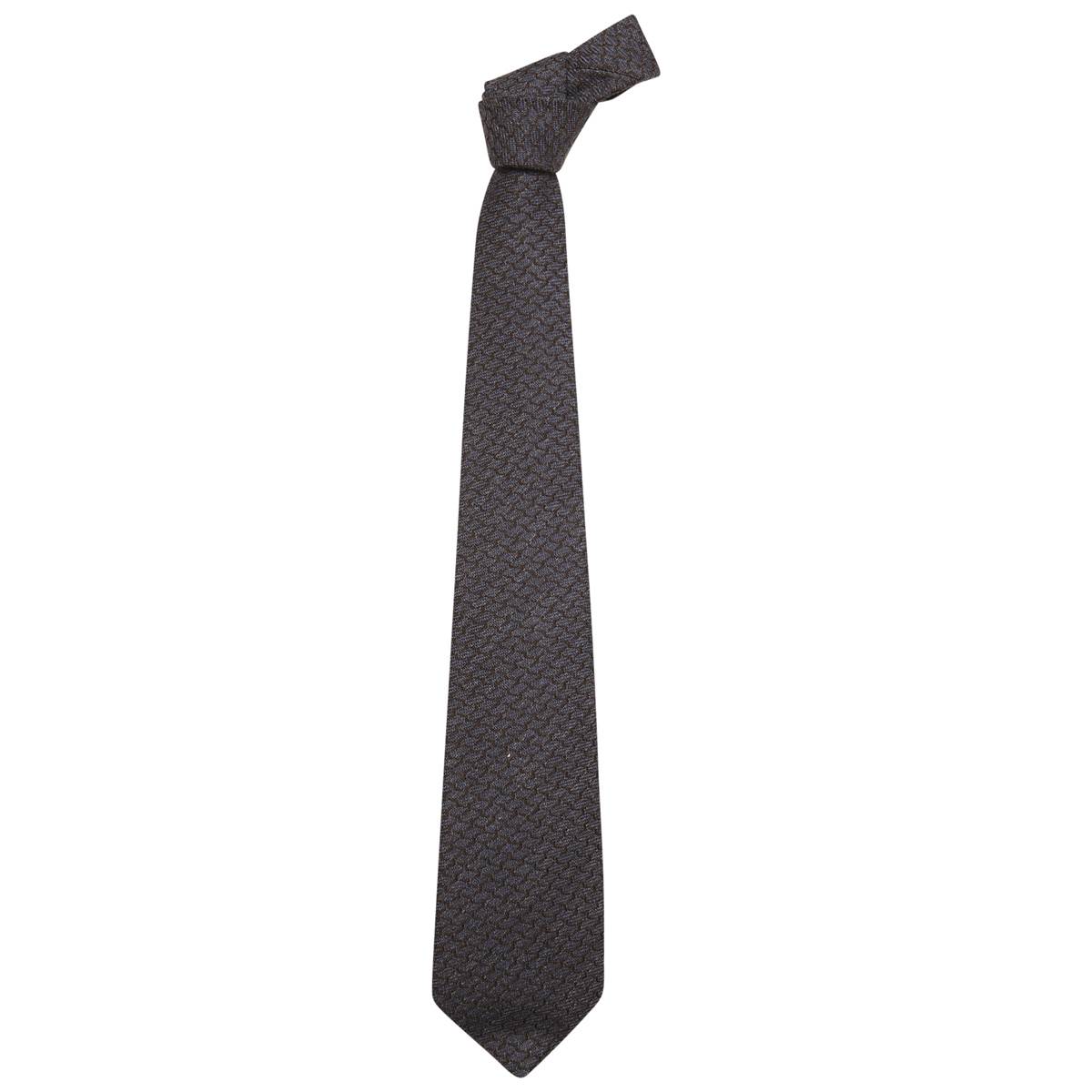 Kiton KITON Blue Black Wool Silk Tie Blue/Black 000