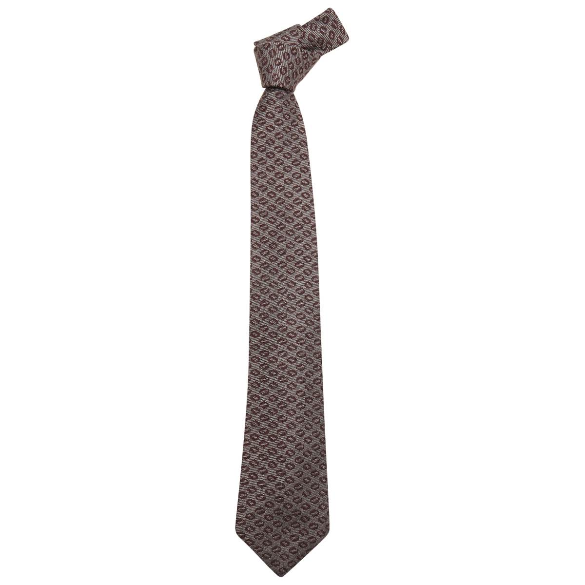 Kiton KITON Burgundy Gray Wool Silk Tie Burgundy/Gray 000
