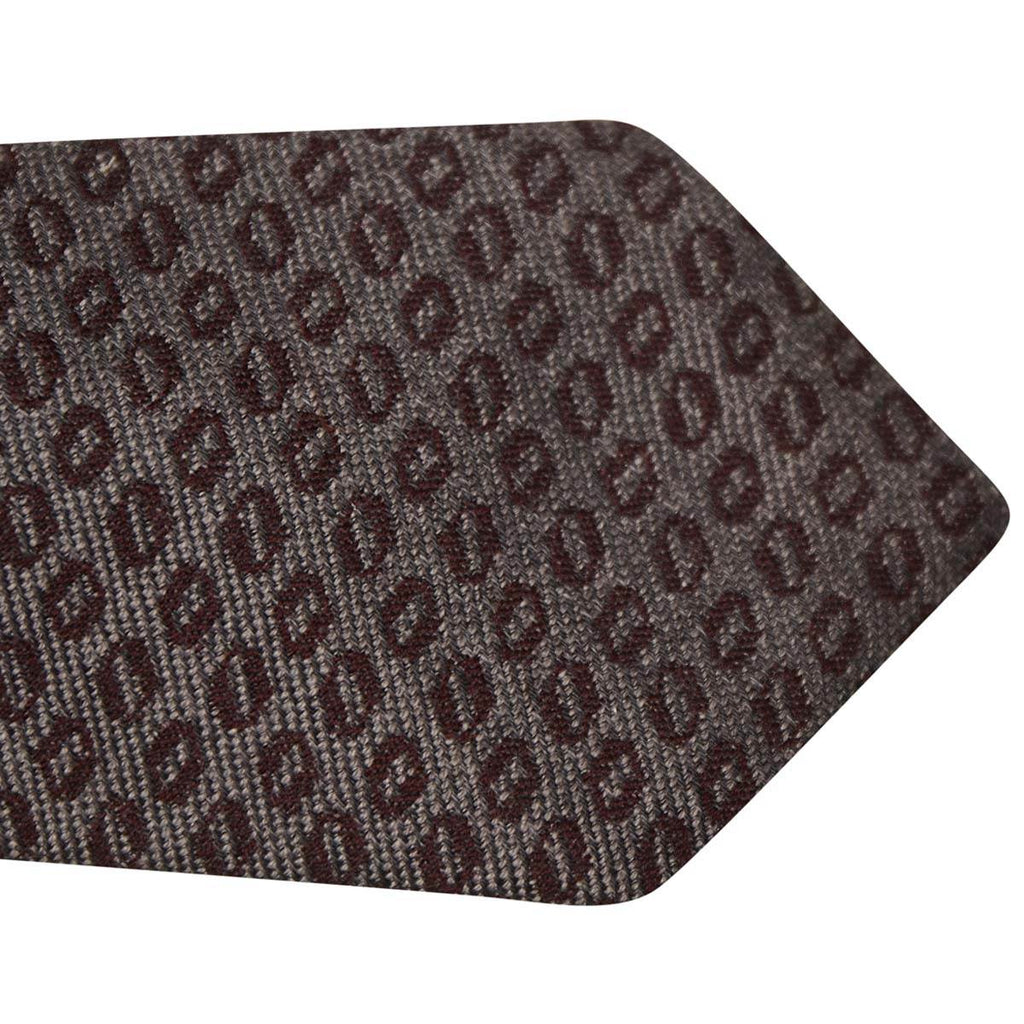 Kiton KITON Burgundy Gray Wool Silk Tie Burgundy/Gray 001