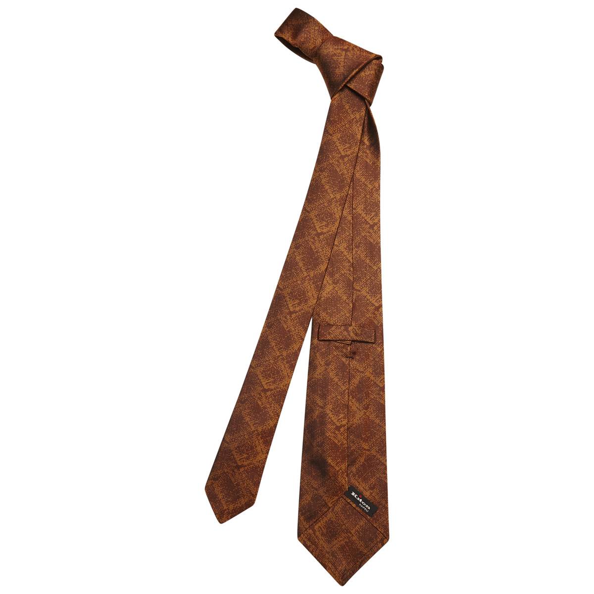 KITON Orange Brown Silk Tie