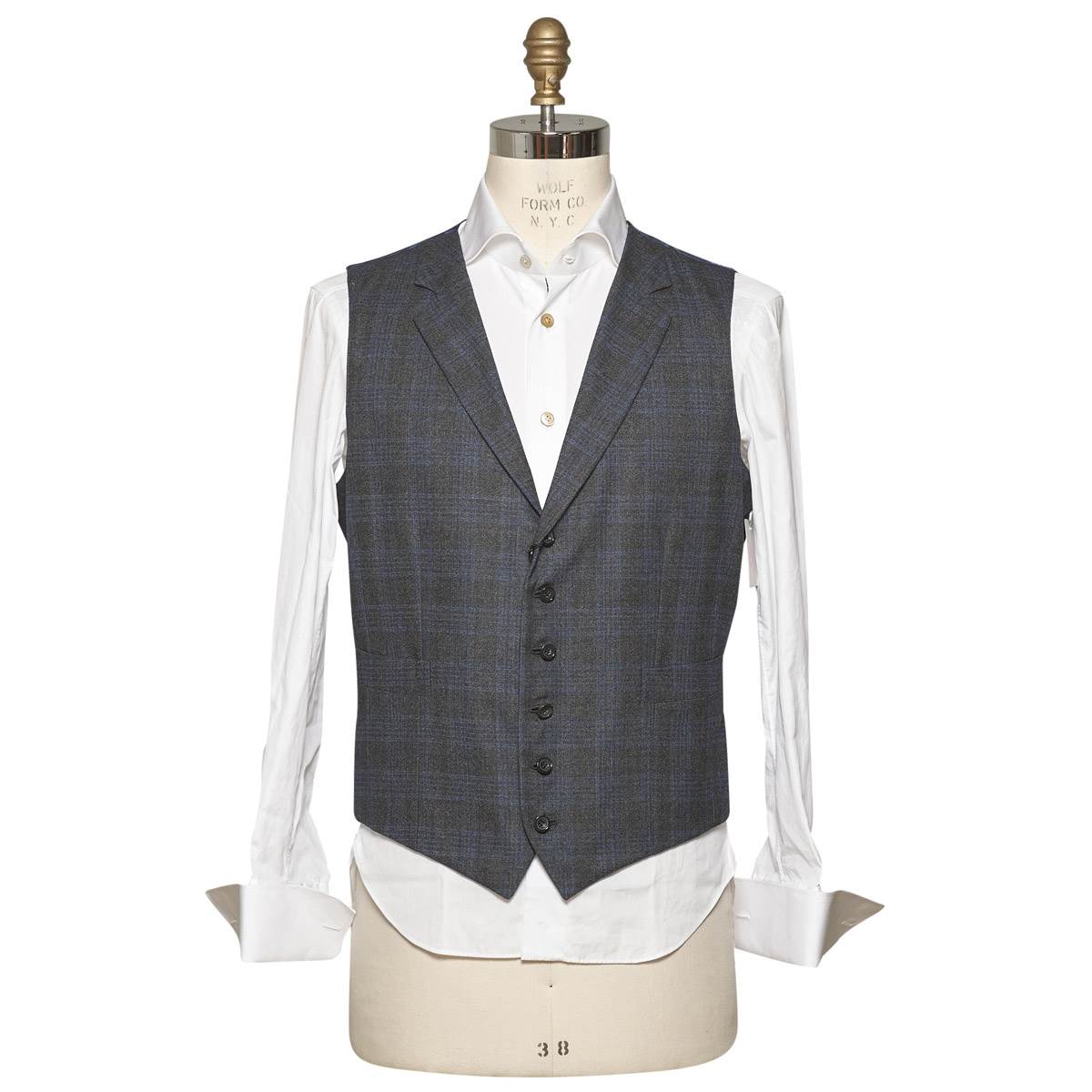 Kiton KITON Blue Gray Wool Silk Vest Gray/Blue 000