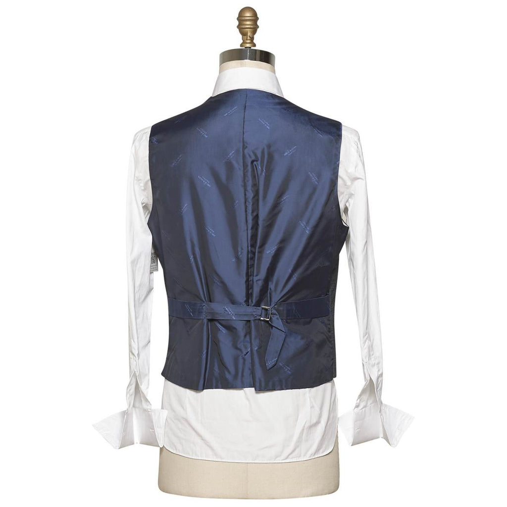 KITON Blue Gray Wool Silk Vest