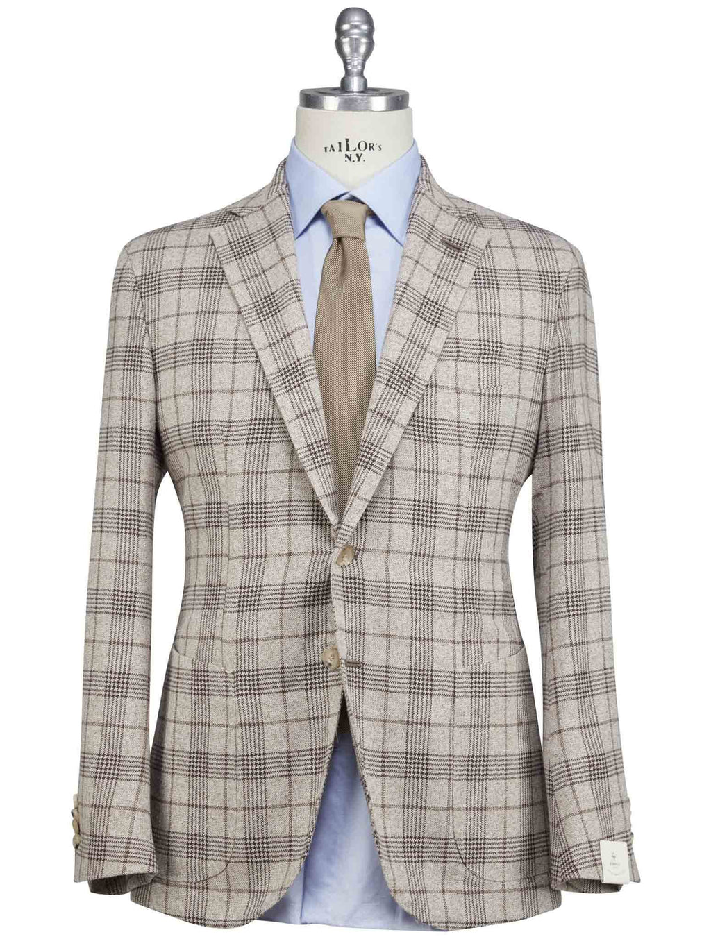 Luigi Borrelli Brown Virgin Wool Silk Linen Blazer