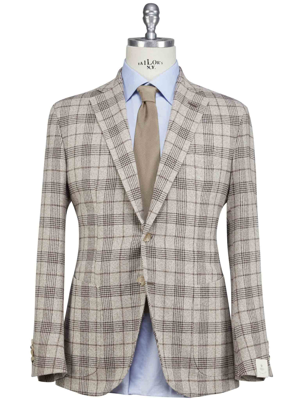 Luigi Borrelli Brown Virgin Wool Silk Linen Blazer