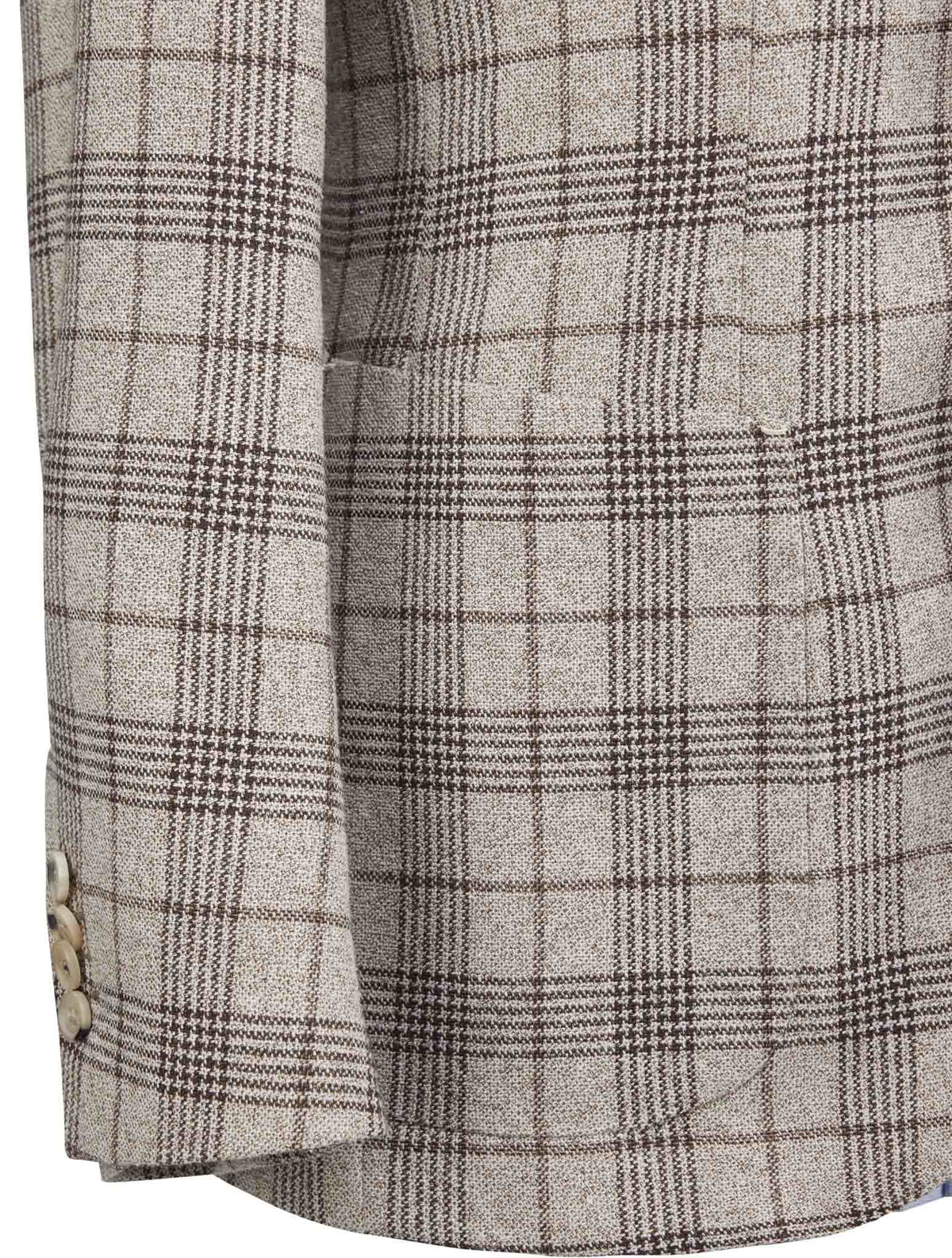Luigi Borrelli Brown Virgin Wool Silk Linen Blazer