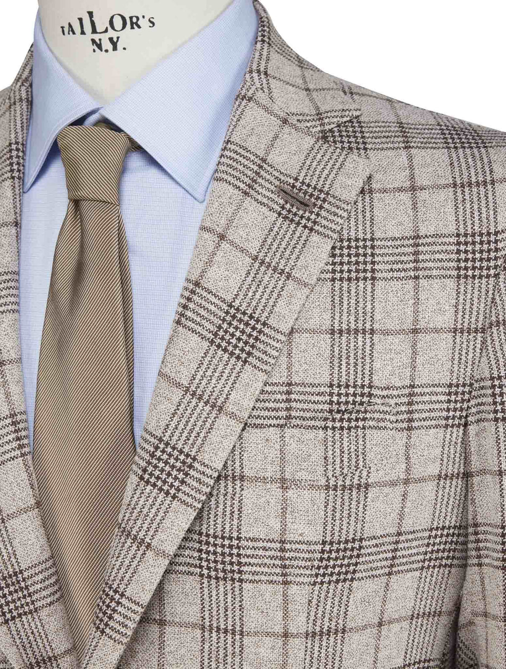 Luigi Borrelli Brown Virgin Wool Silk Linen Blazer