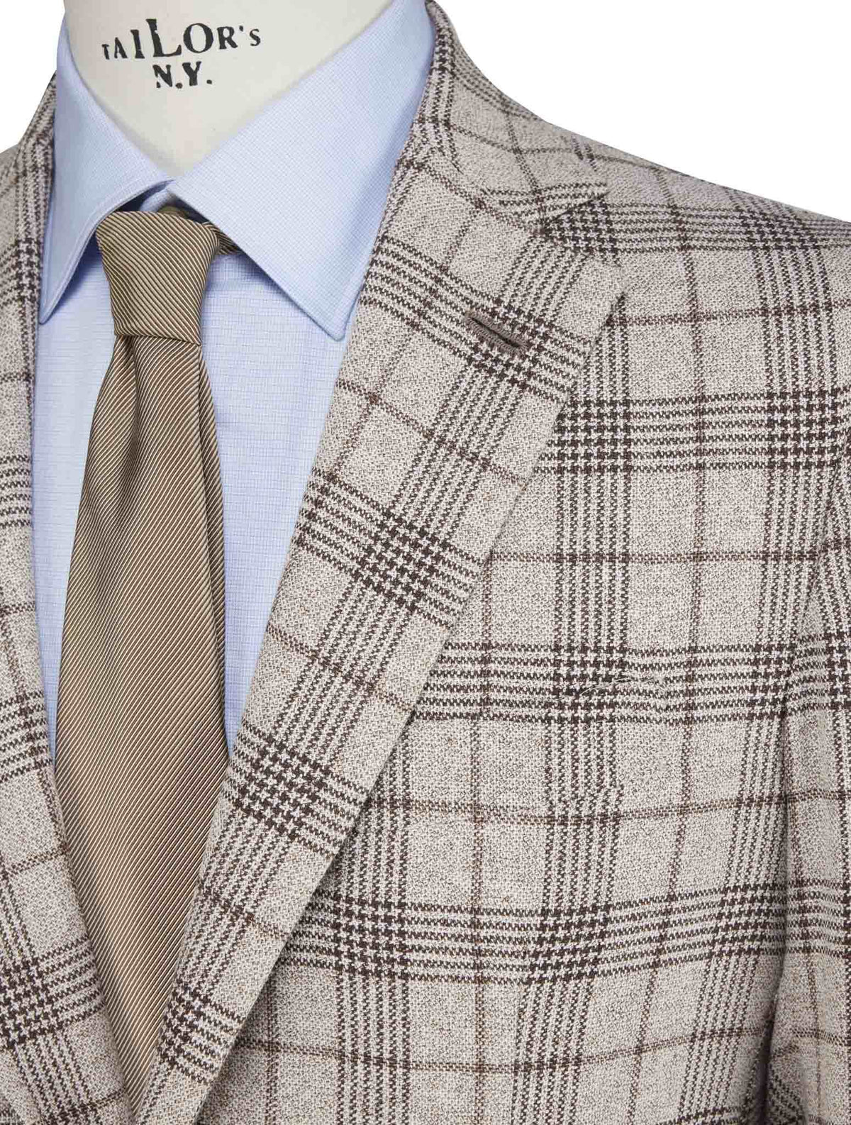 Luigi Borrelli Brown Virgin Wool Silk Linen Blazer