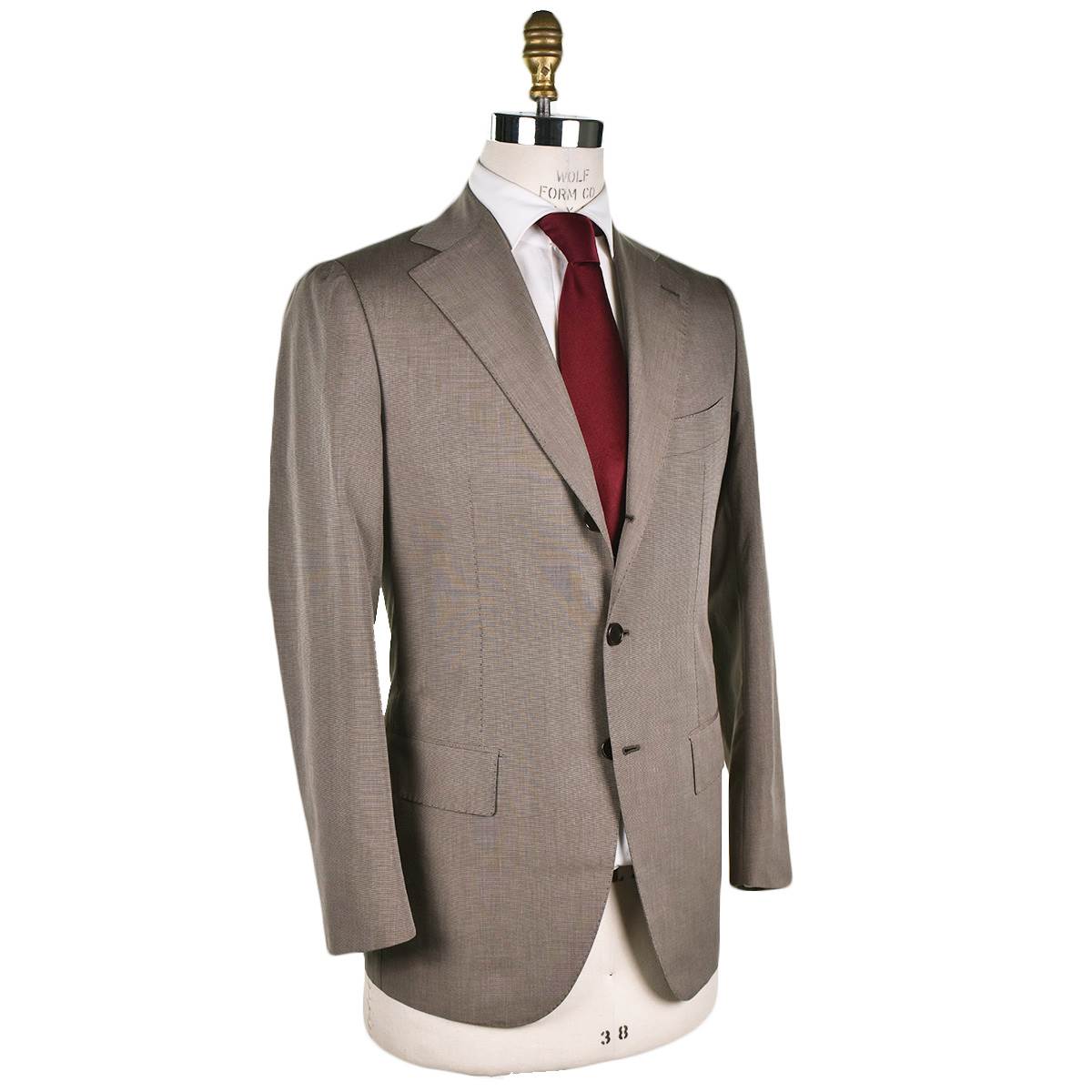 CESARE ATTOLINI Light Brown Cotton Suit