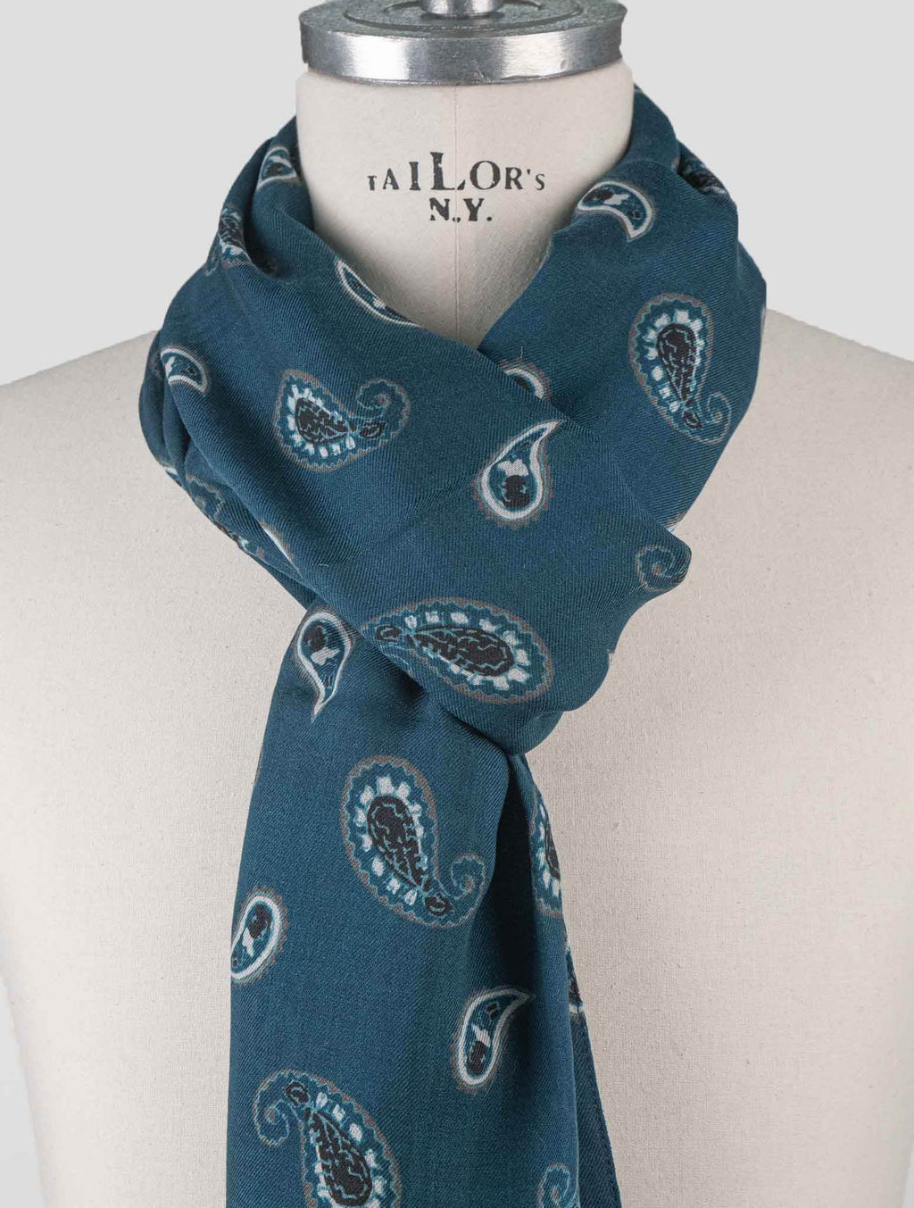 Isaia Isaia Blue Cashmere Scarf Blue 001