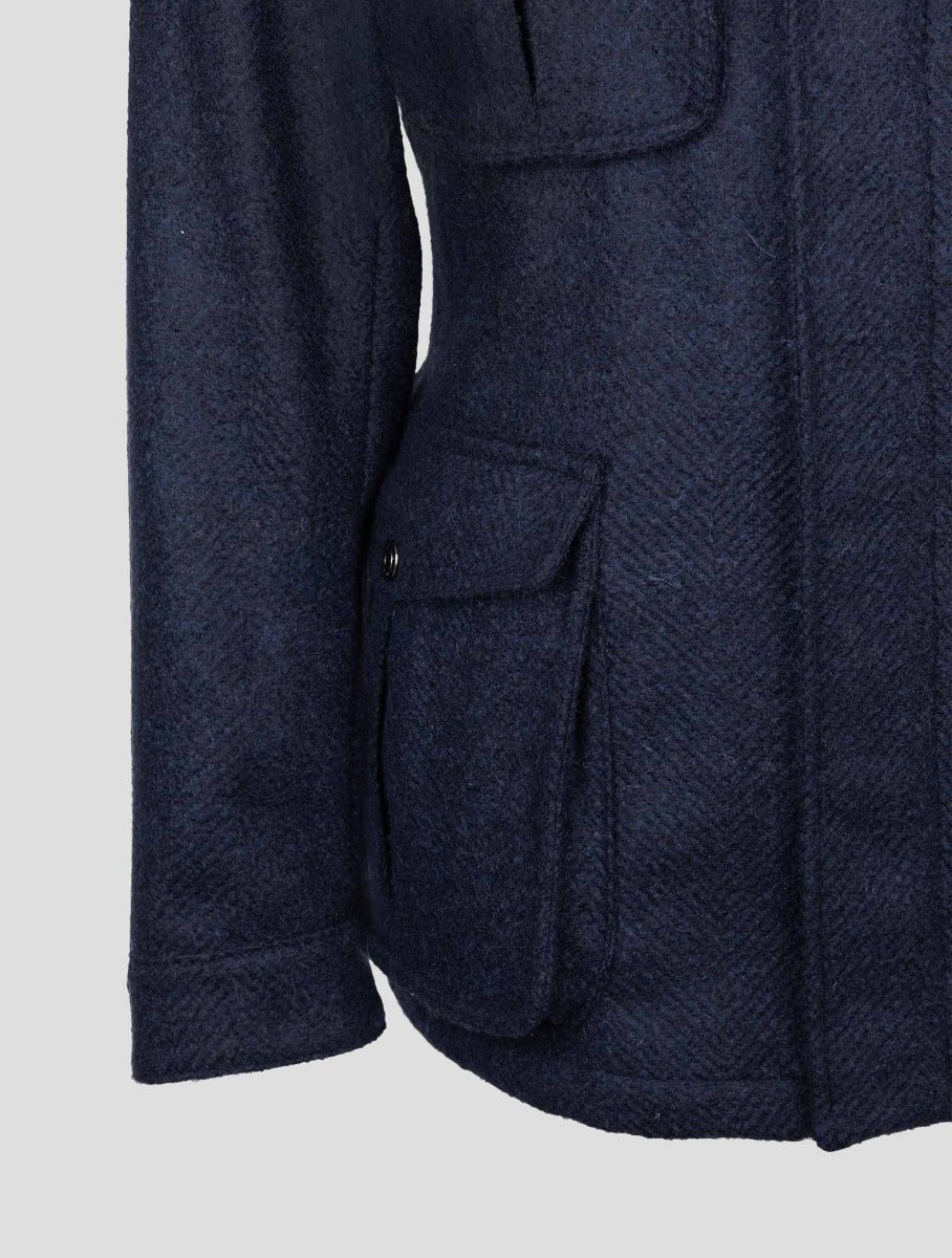 Sartorio Napoli Blue Cashmere Silk Coat