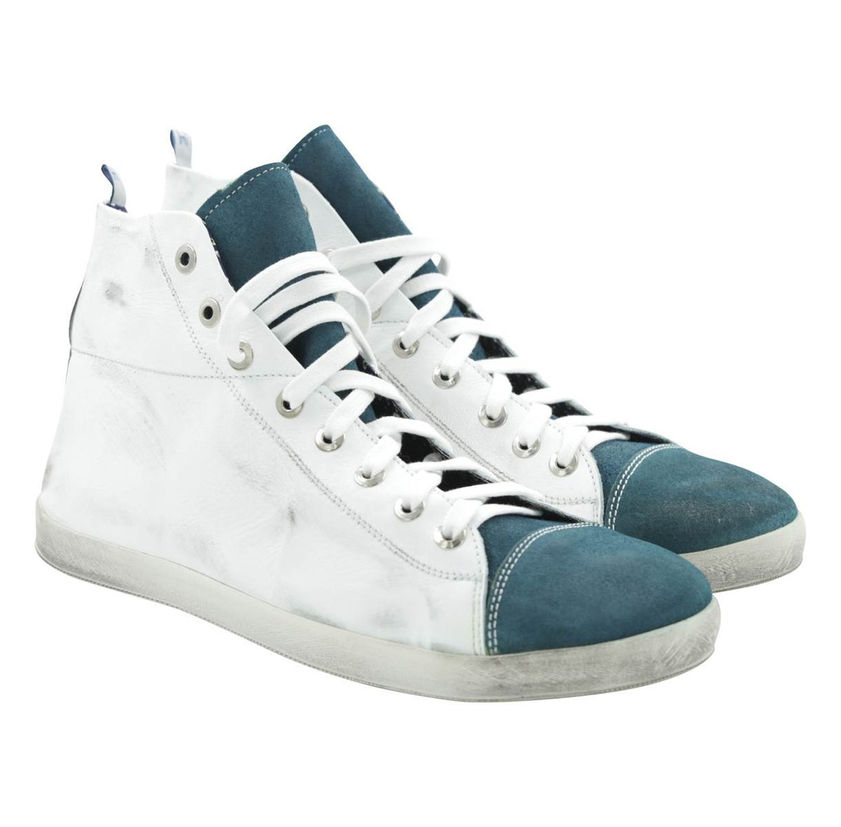 FeFè Napoli Fefè Blue White Leather Sneakers White/Blue 000