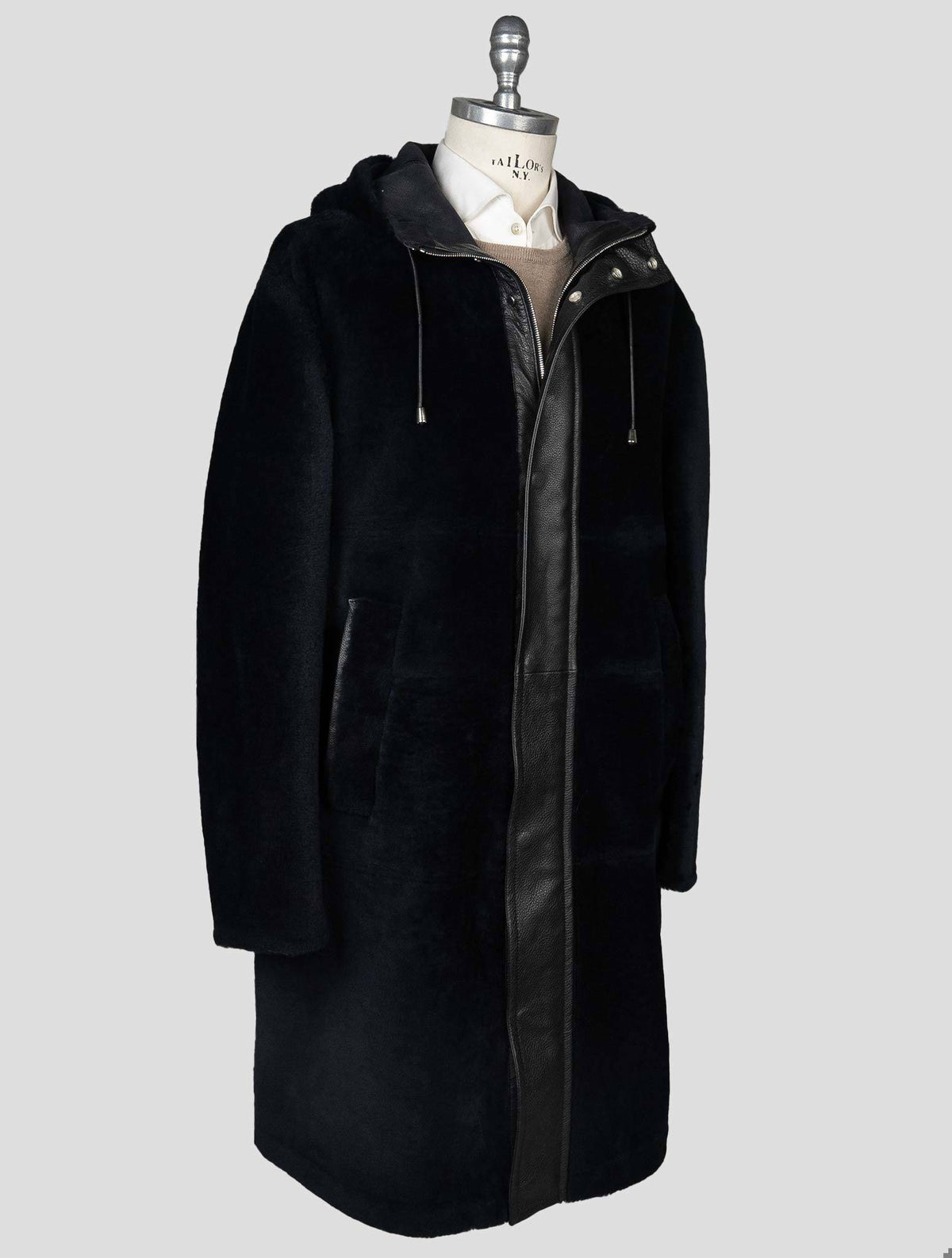 Zilli Zilli Blue Sheepskin leather Parka Overcoat Blue 001