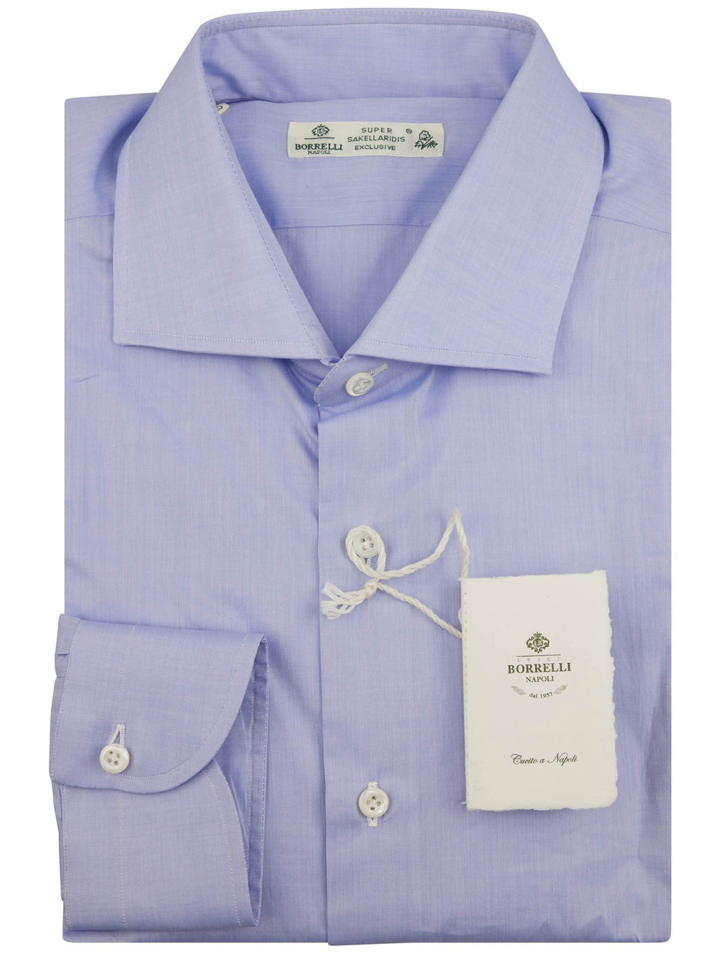 Luigi Borrelli Luigi Borrelli Light Blue Cotton Shirt Super Sakellaridis Exclusive Light Blue 000