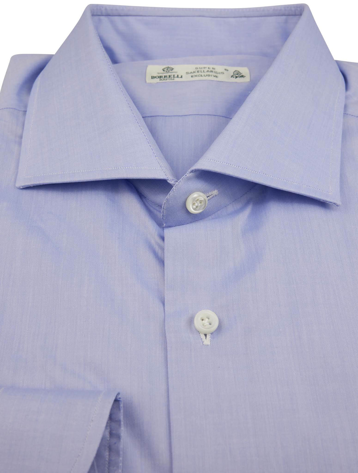 Luigi Borrelli Luigi Borrelli Light Blue Cotton Shirt Super Sakellaridis Exclusive Light Blue 001