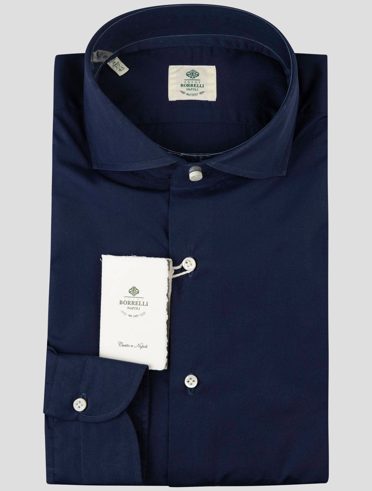 Luigi Borrelli Dark Blue Cotton Shirt