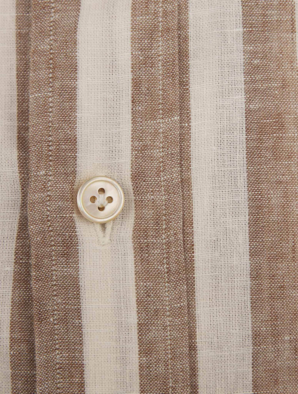 Luigi Borrelli Brown Linen Cotton Shirt