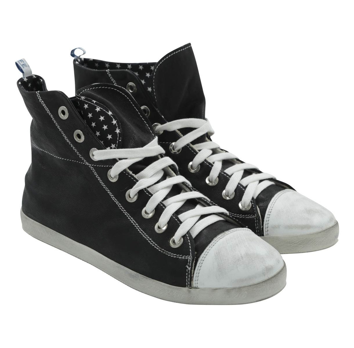 FeFè Napoli Fefè Black White Leather Sneakers Blach/White 000