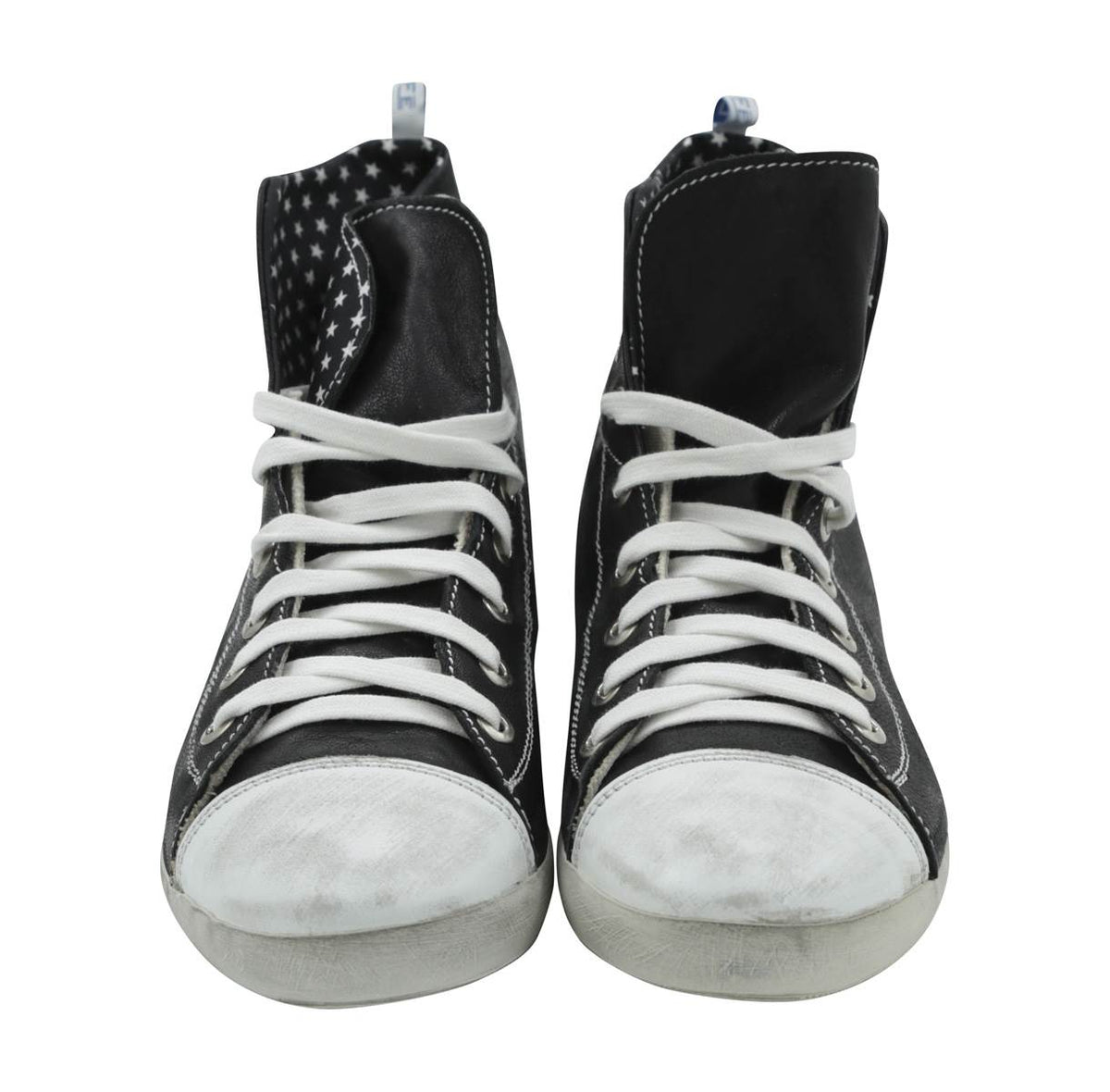 FeFè Napoli Fefè Black White Leather Sneakers Blach/White 001