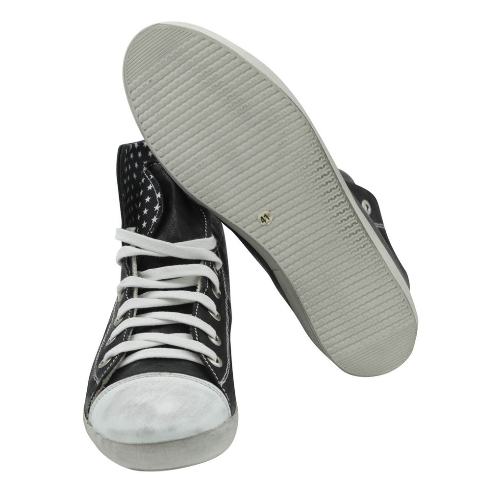 Fefè Black White Leather Sneakers