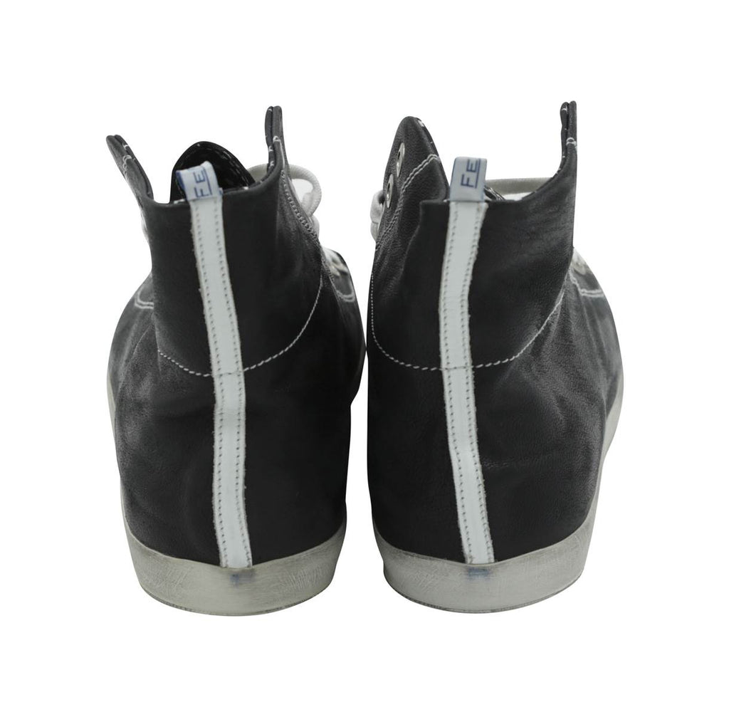 Fefè Black White Leather Sneakers