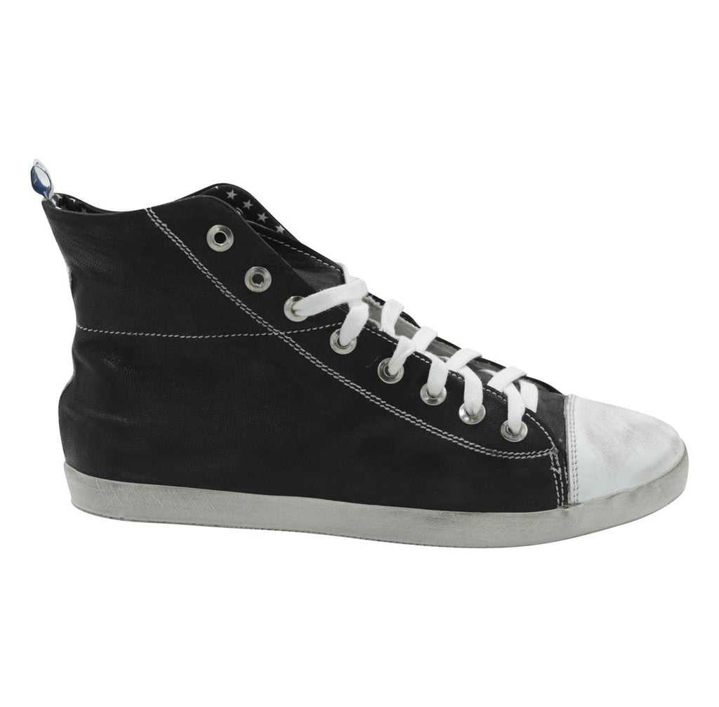 Fefè Black White Leather Sneakers