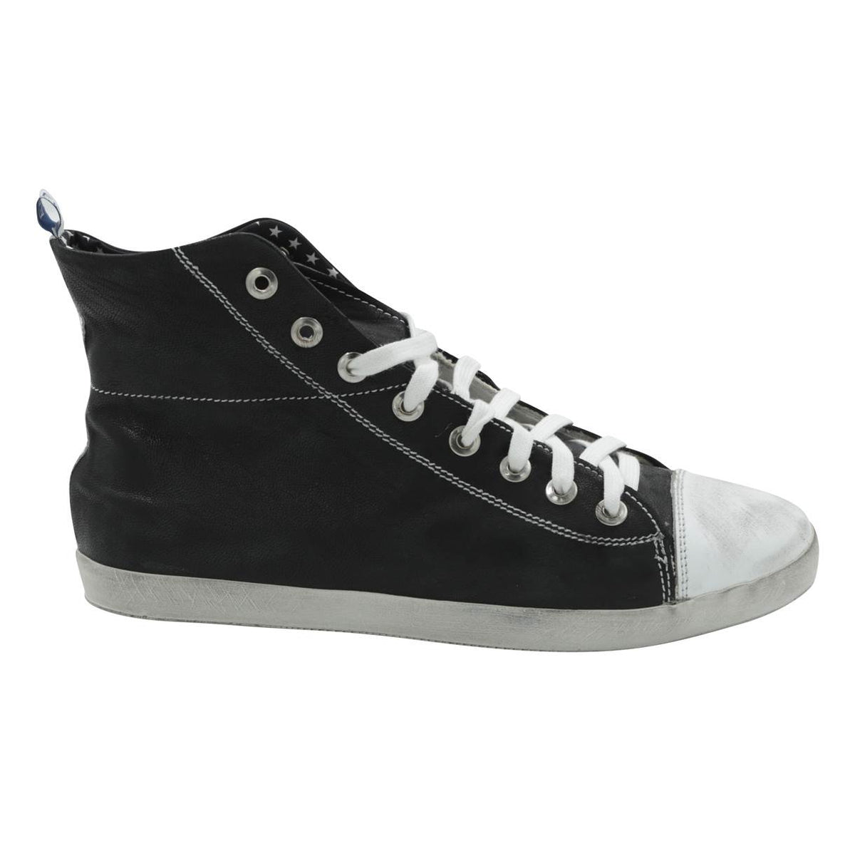 Fefè Black White Leather Sneakers