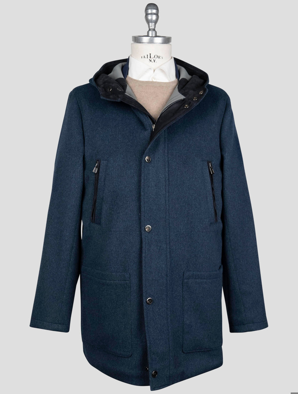 Isaia Isaia Blue Wool Pa Overcoat Blue 000