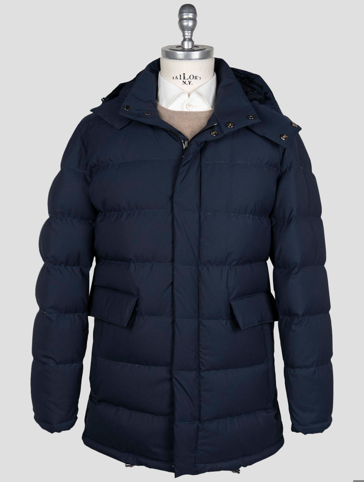 Isaia Isaia Blue Wool Pa Silk Coat Blue 000