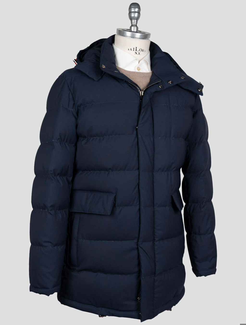 Isaia Isaia Blue Wool Pa Silk Coat Blue 001
