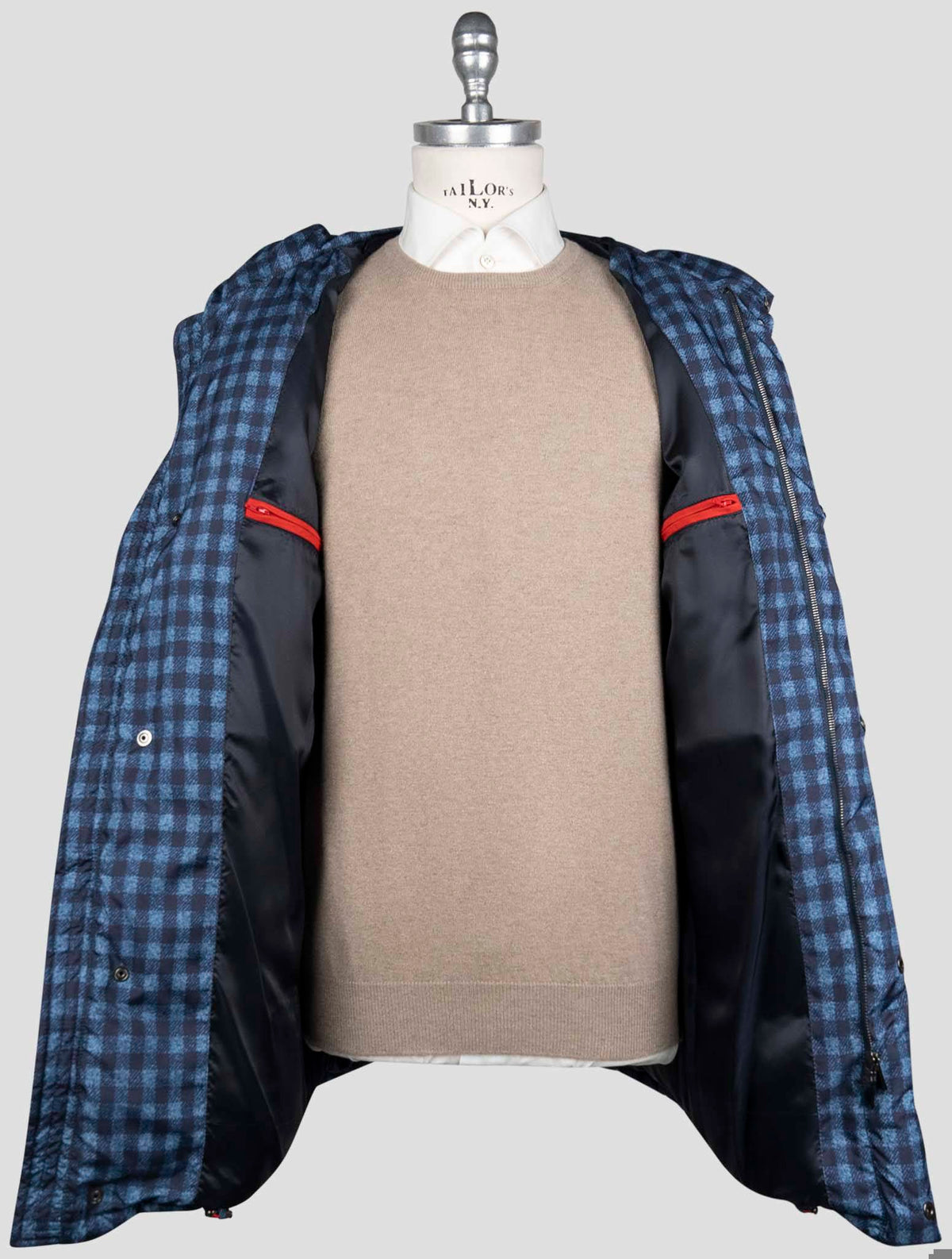 Isaia Blue Polyester Coat