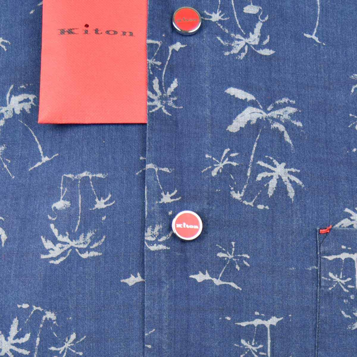Kiton KITON Blue Gray Cotton Shirt Blue/Gray 001