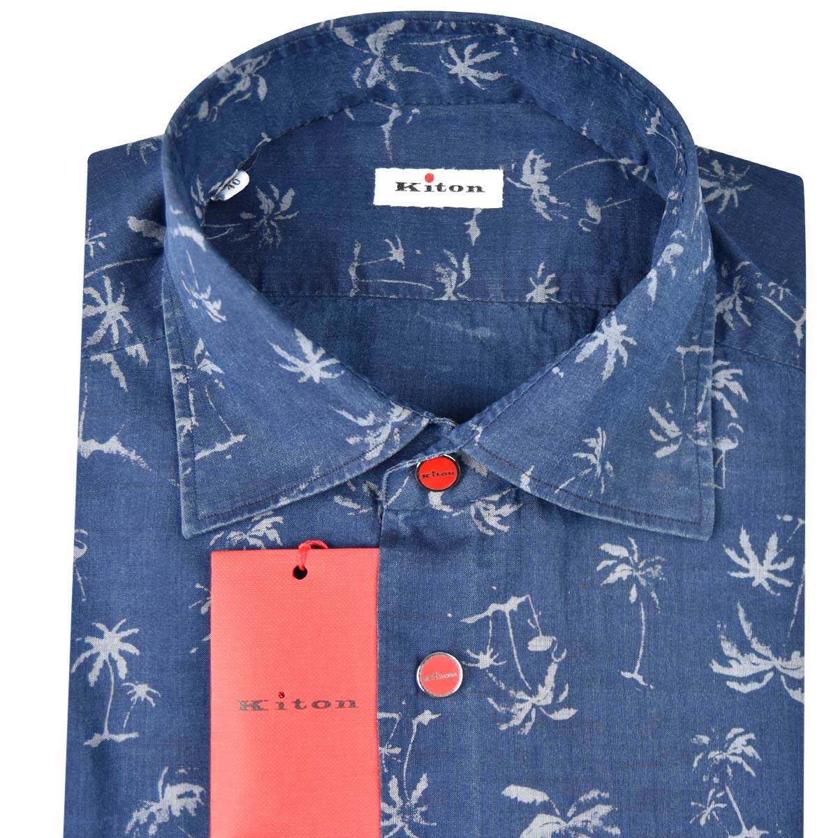 KITON Blue Gray Cotton Shirt
