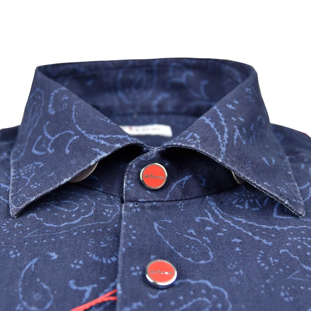 KITON Blue Cotton Shirt