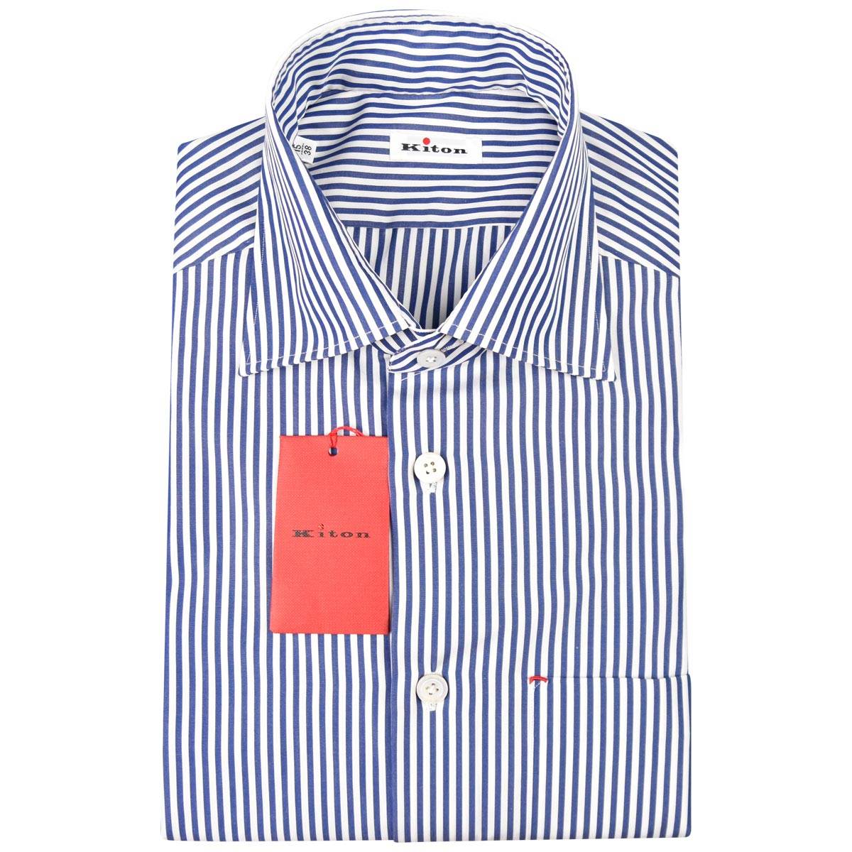 Kiton KITON Blue White Cotton Shirt Blue/White 000