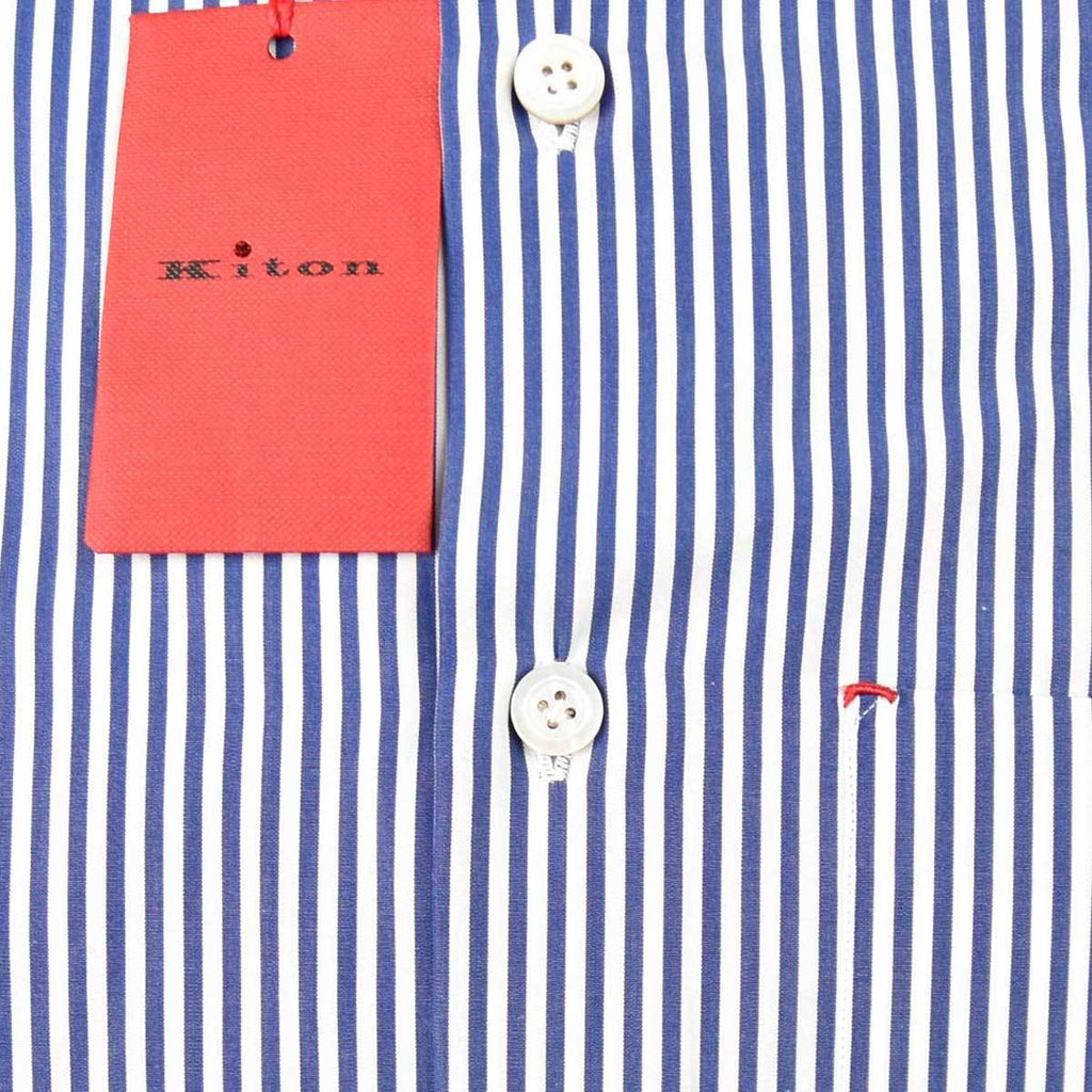 Kiton KITON Blue White Cotton Shirt Blue/White 001