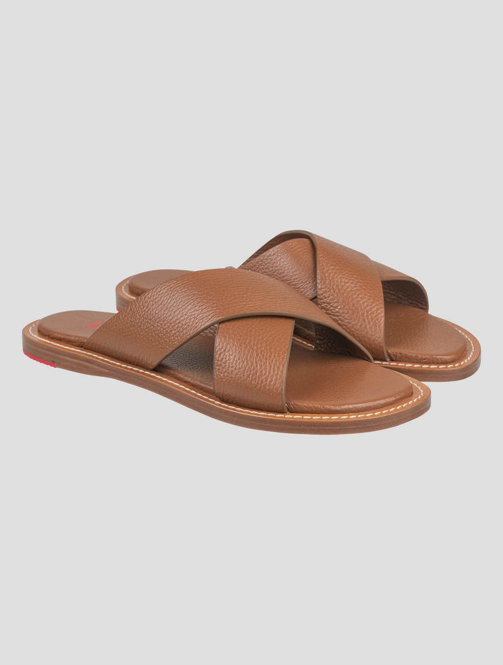 Isaia Brown Leather Sandals