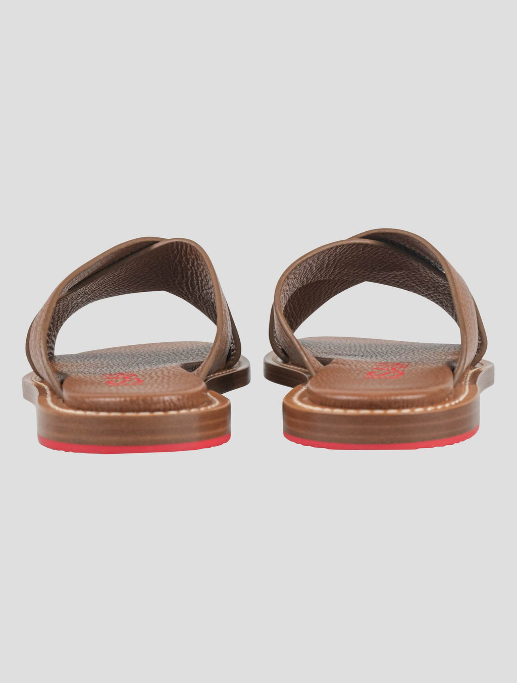 Isaia Brown Leather Sandals