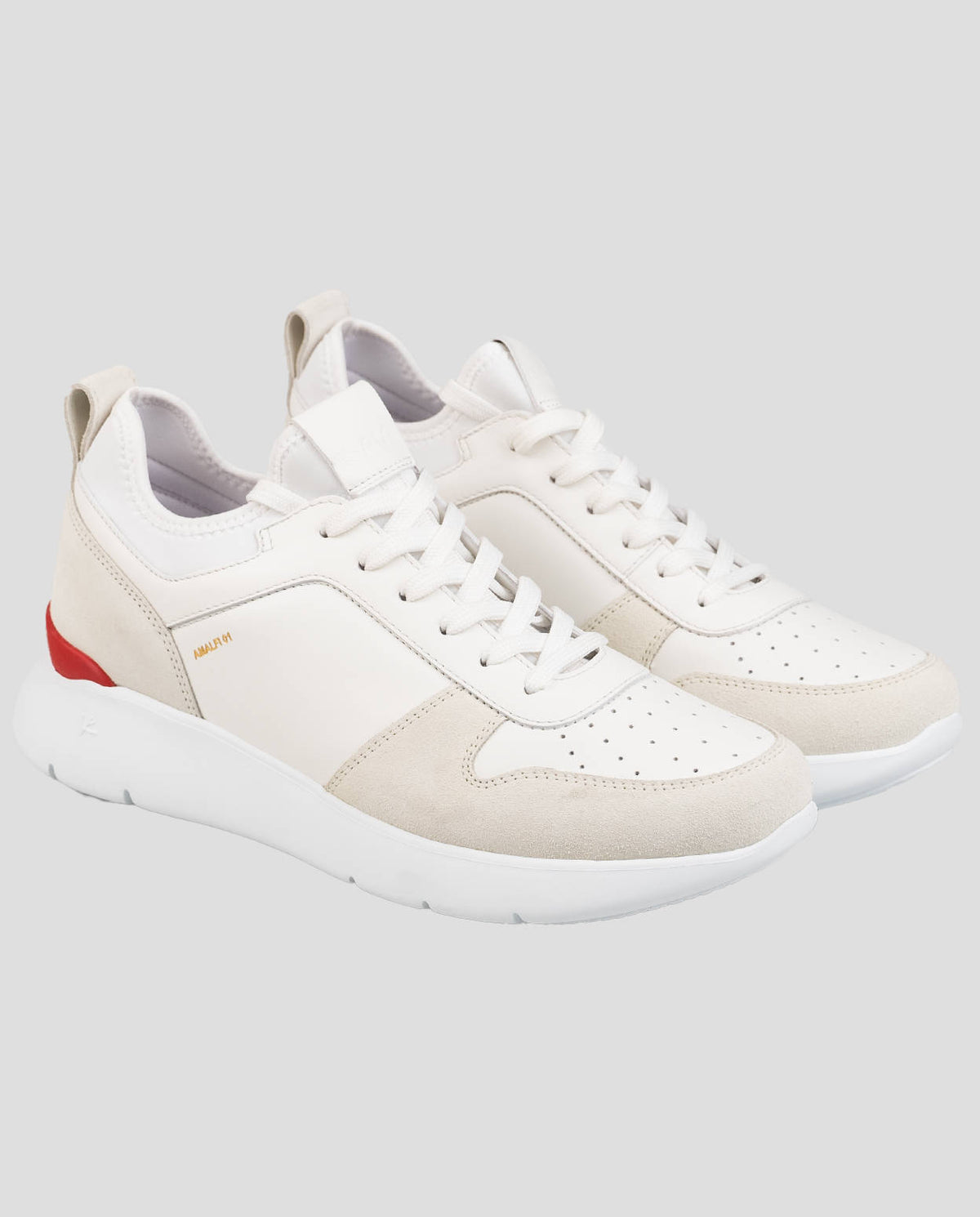 Isaia Isaia White Leather Sneakers Shoes White 000