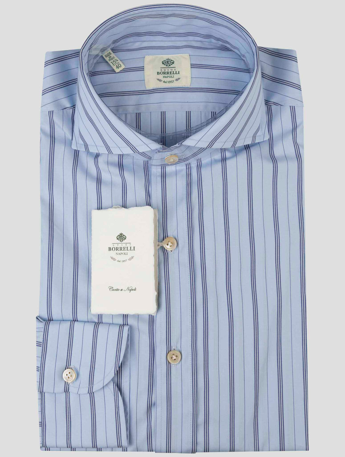 Luigi Borrelli Luigi Borrelli Light Blue Cotton Shirt Light Blue 000