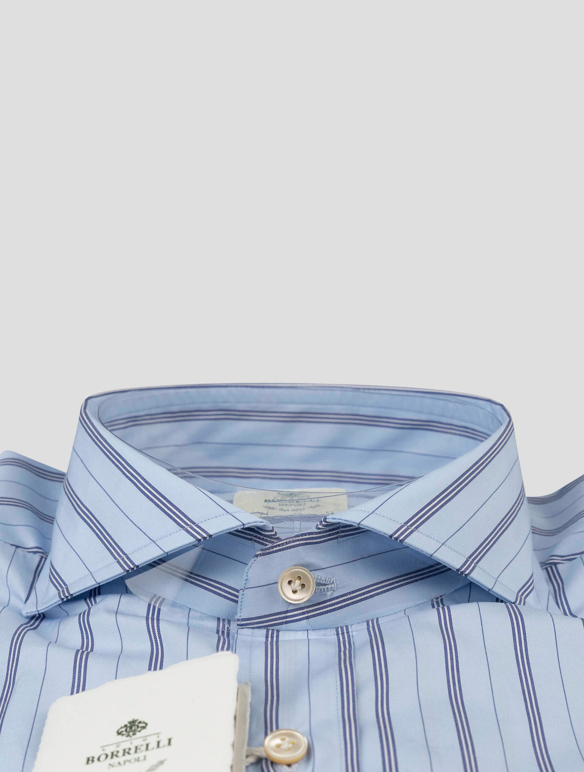 Luigi Borrelli Luigi Borrelli Light Blue Cotton Shirt Light Blue 001