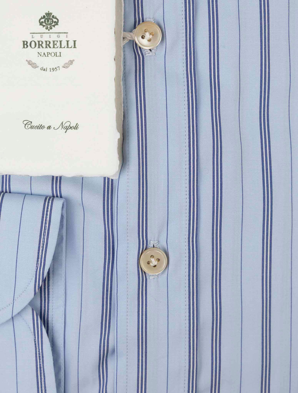 Luigi Borrelli Light Blue Cotton Shirt